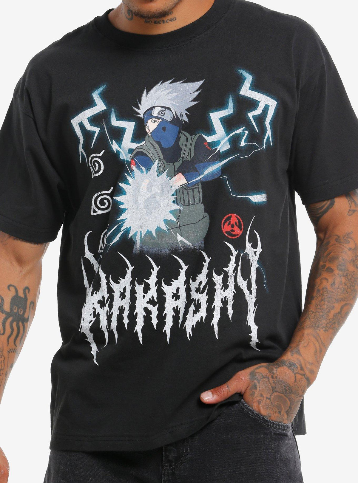 anime ninja Shippuden Kakashi Lightning Boxy T-Shirt