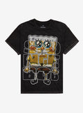 cartoon sea sponge Jumbo Name Print Dark Wash T-Shirt