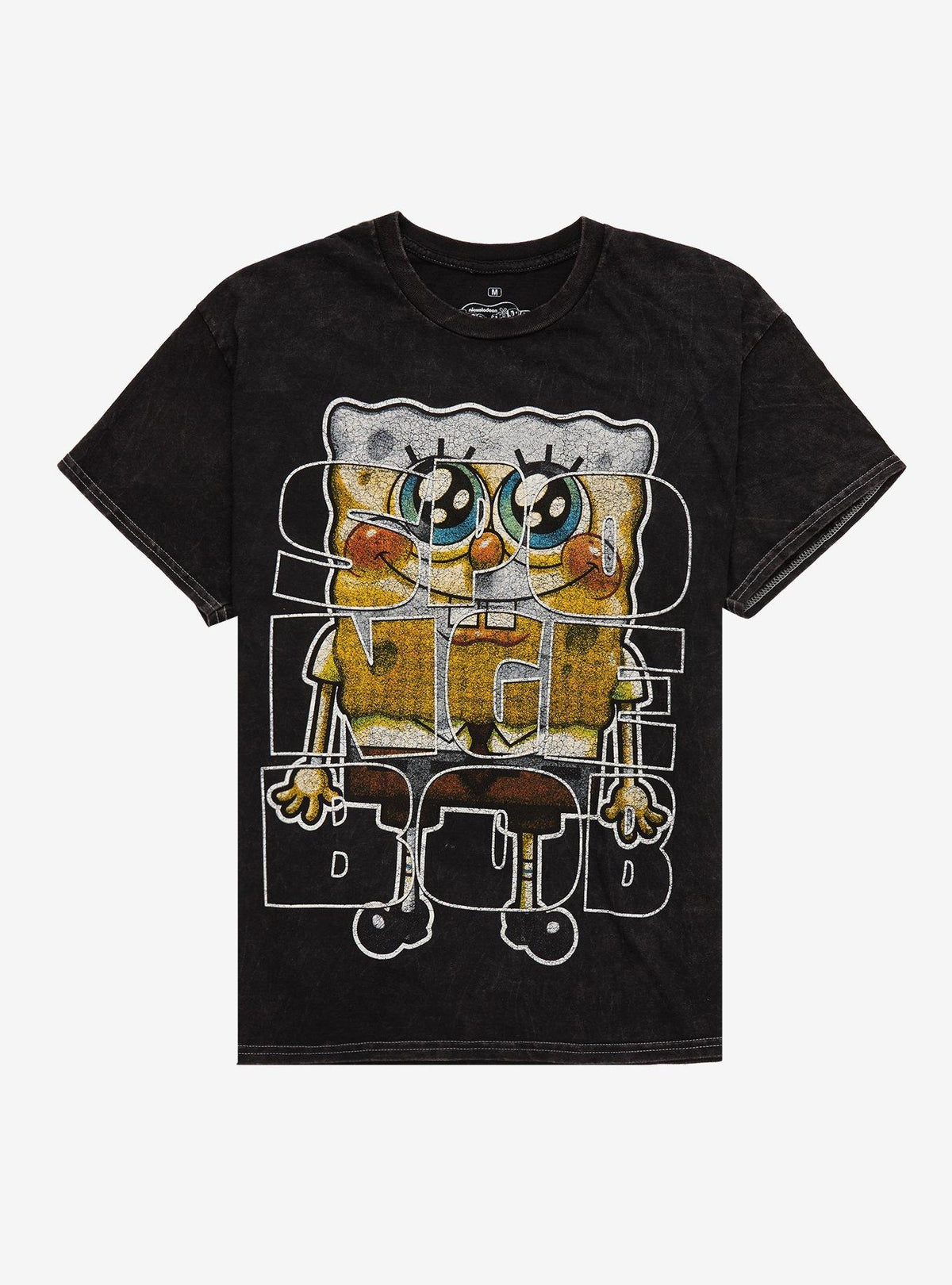 cartoon sea sponge Jumbo Name Print Dark Wash T-Shirt