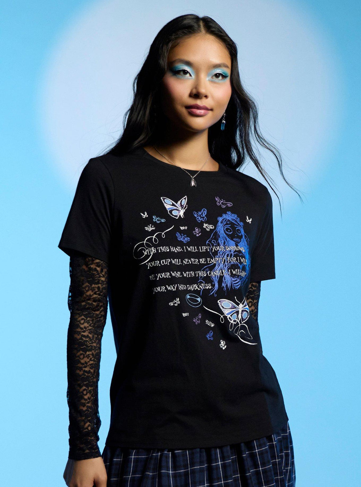Corpse Bride Emily Vows Lace Girls Twofer T-Shirt | Premium Unisex T-Shirt, Trending Graphic Tee