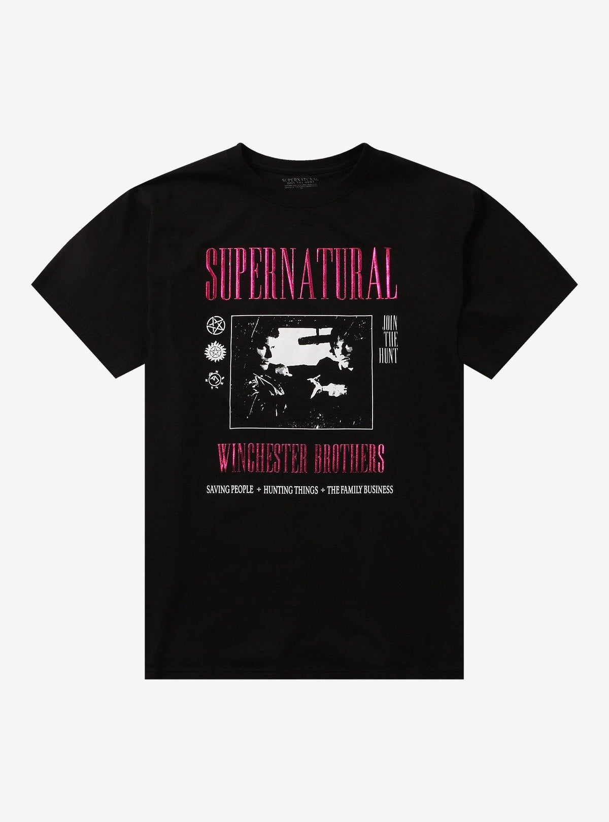 Supernatural Winchester Bros Car Portrait Foil Girls T-Shirt