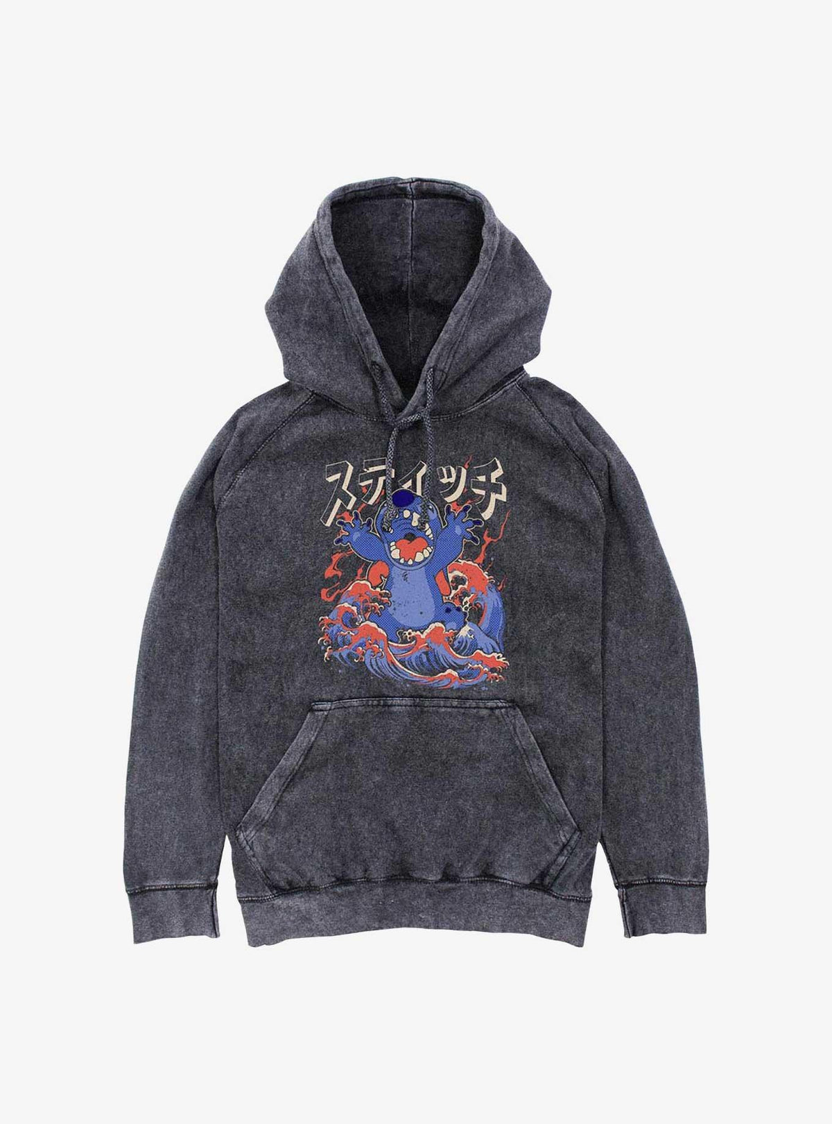 Lilo & Stitch Kaiju Stitch Waves Mineral Wash Hoodie Hot Topic Exclusive