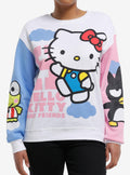 cute kitty And Friends Jumbo Color-Block Girls Sweatshirt