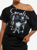 Coraline Jumbo Print Off-Shoulder Girls T-Shirt