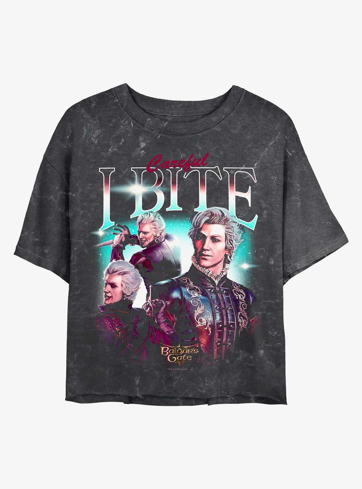 Dungeons Dragons Baldur's Gate Astarion Montage Girls Mineral Wash Crop T-Shirt