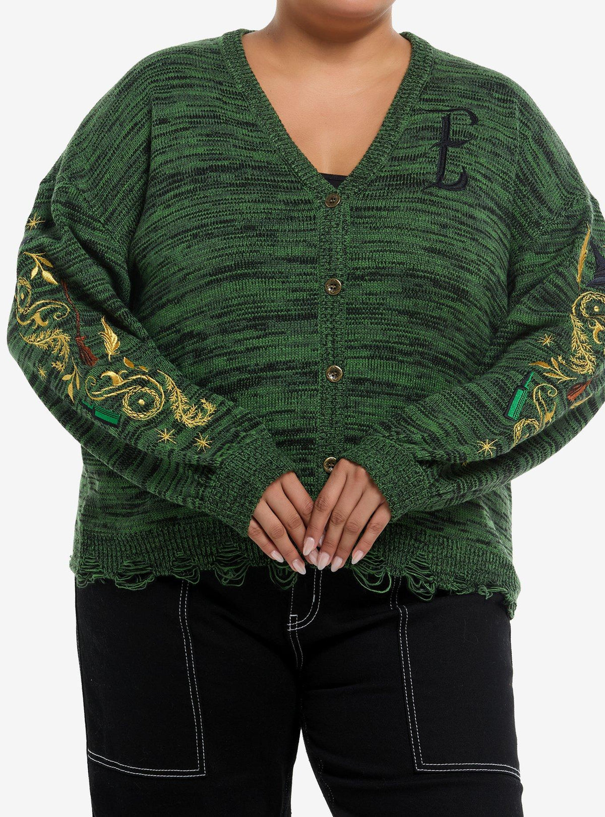 Her Universe Wicked Elphaba Embroidered Girls Cardigan Plus Size