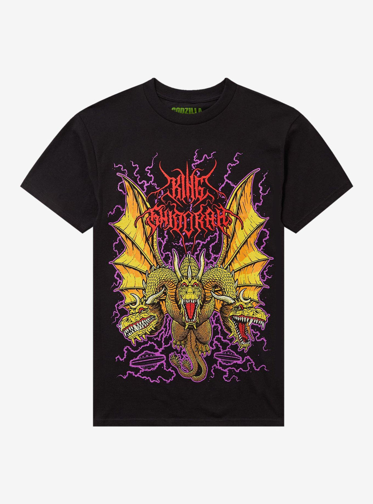 Ghost X Ghost Godzilla King Ghidorah Metal T-Shirt 2
