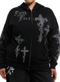 Faith Over Fear Crosses Girls Hoodie Plus Size