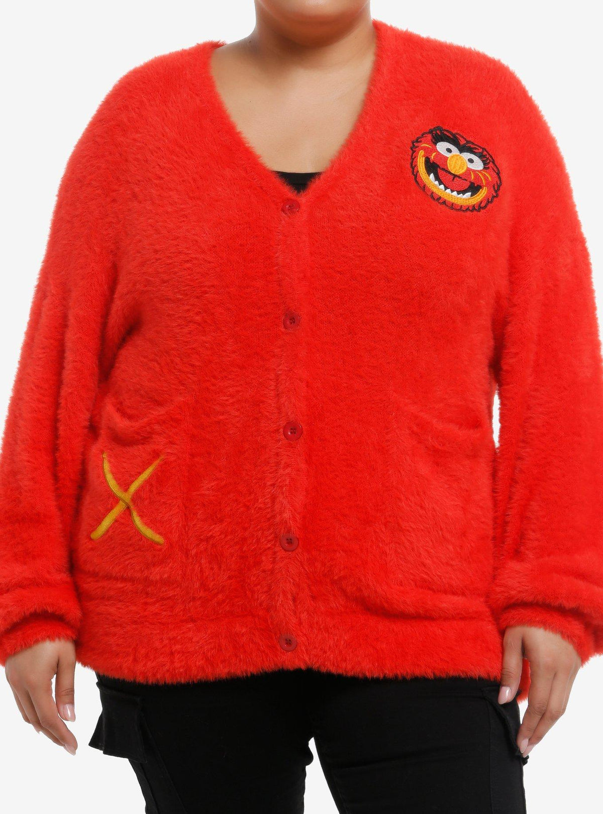 The Muppets Animal Fuzzy Girls Cardigan Plus Size