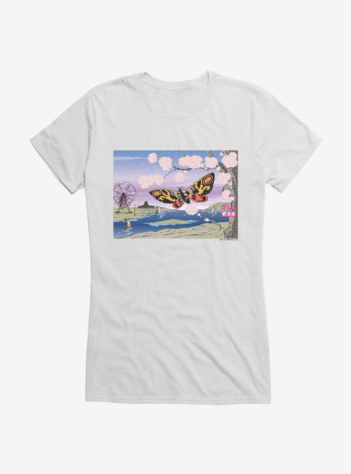 Godzilla Mothra Cherry Blossoms Girls T-Shirt