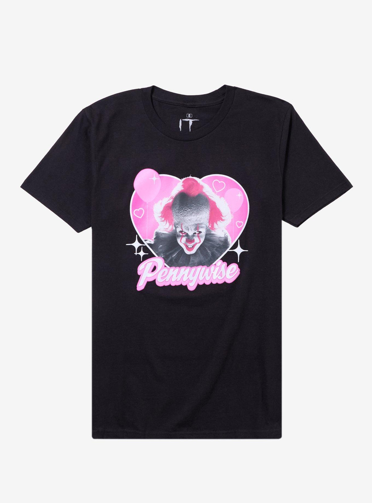 IT Pennywise Heart Glitter Portrait T-Shirt