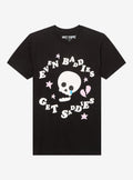 Baddies Get Saddies Skull Puff Print T-Shirt 2