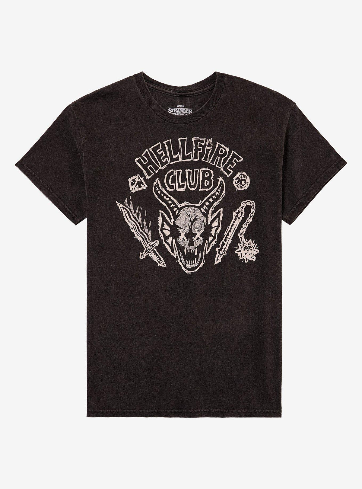 Stranger Things Hellfire Club Double-Sided Dark Wash T-Shirt 2