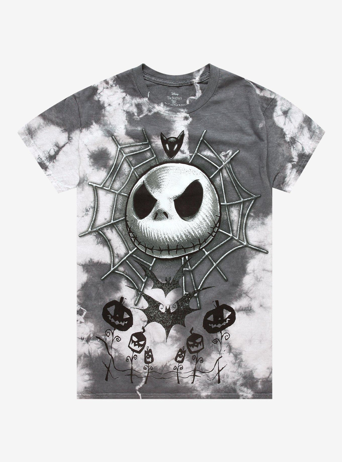 spooky holiday Jack Spiderweb Tie-Dye T-Shirt 4