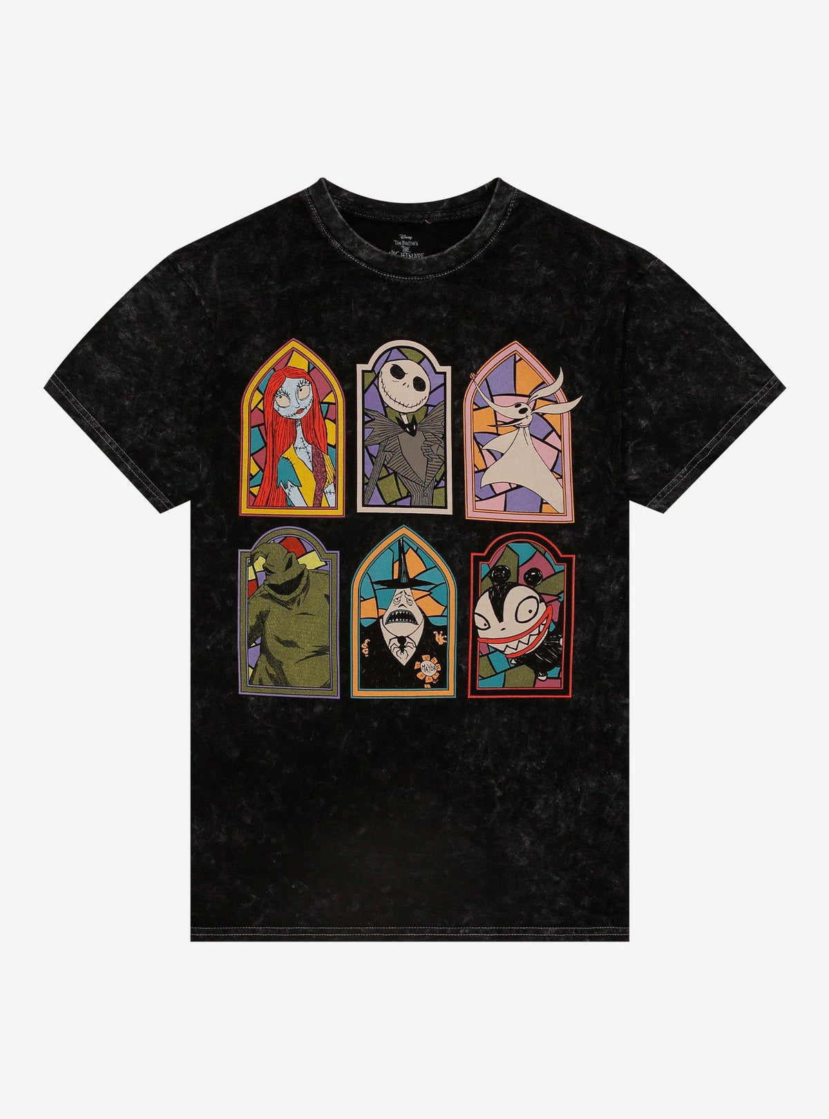 spooky holiday Stained Glass Character Frames Mineral Wash T-Shirt