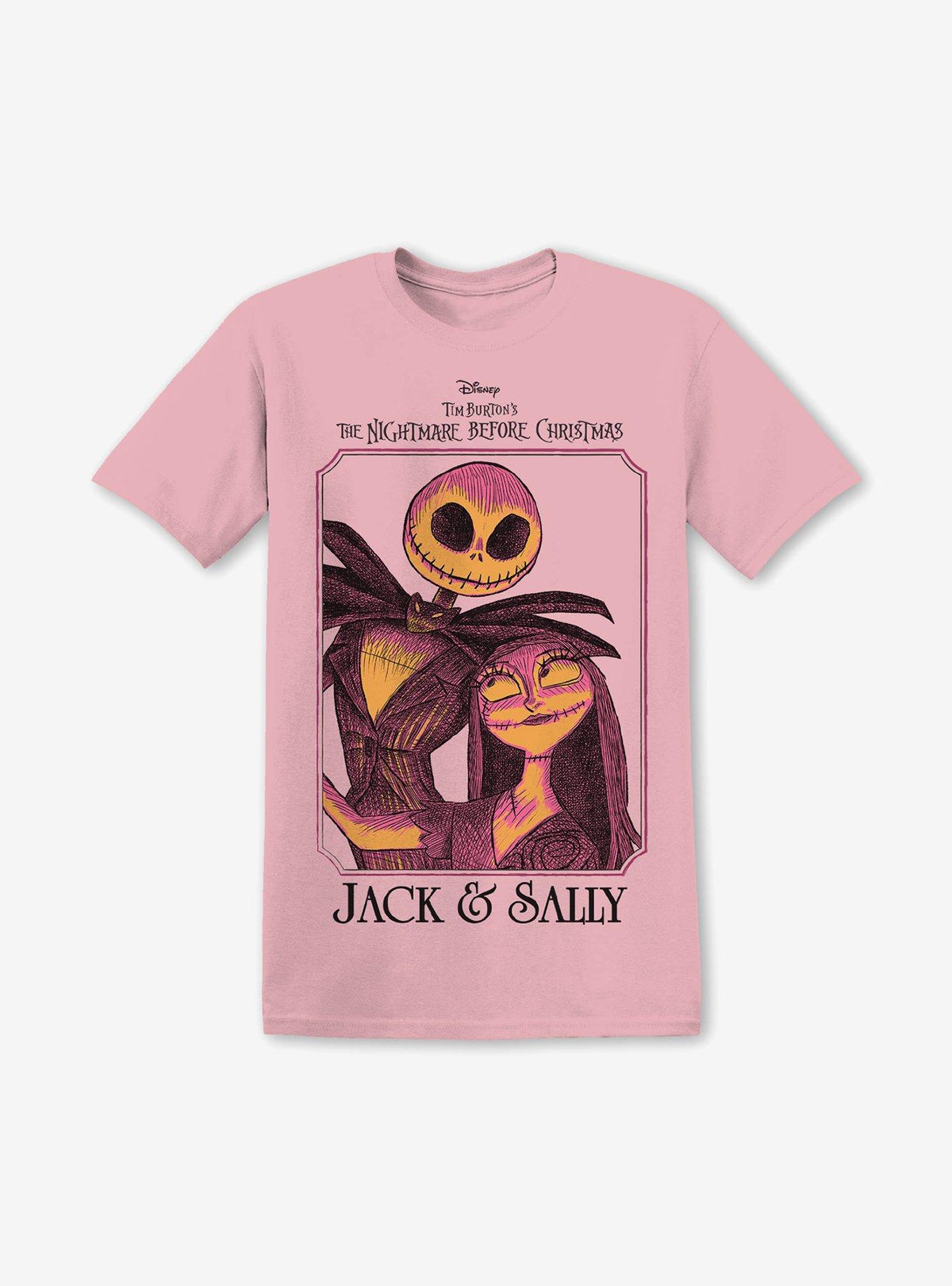 spooky holiday Jack Sally Pink Portrait T-Shirt