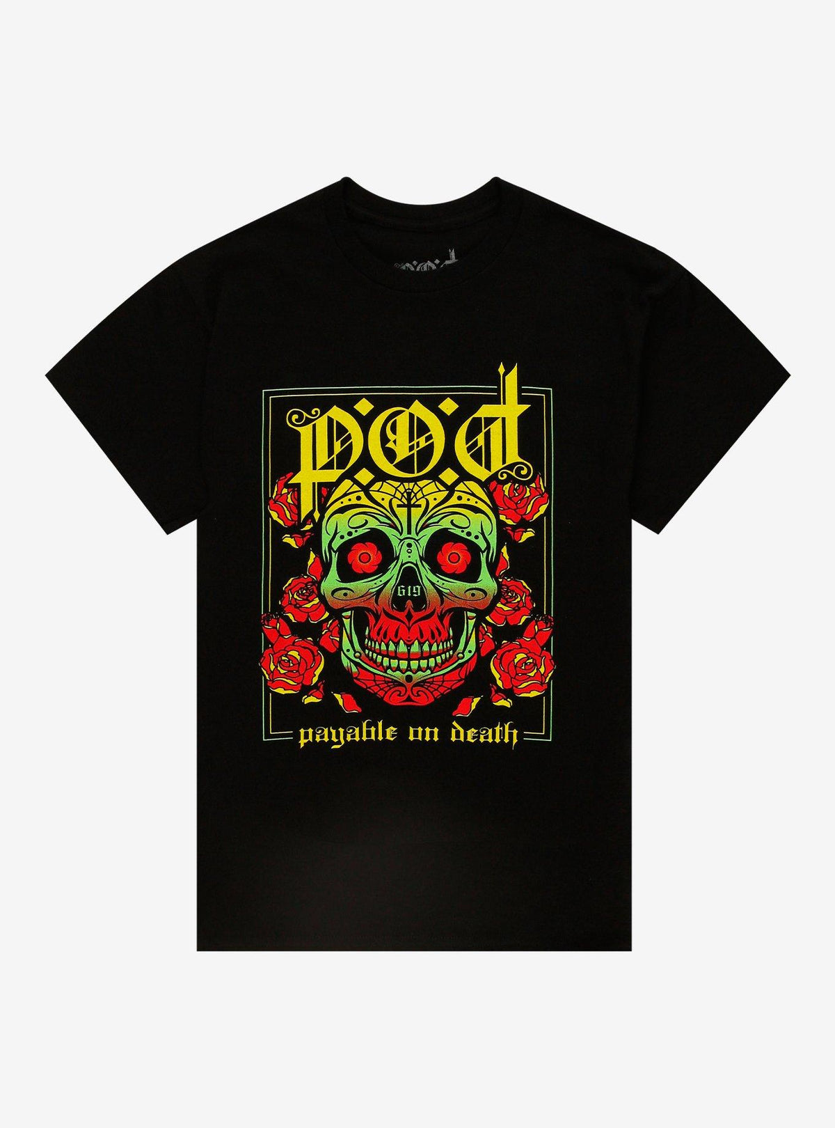 Payable On Death Skull Roses T-Shirt