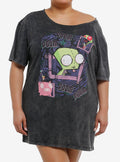 Invader Zim GIR Off-The-Shoulder T-Shirt Dress Plus Size