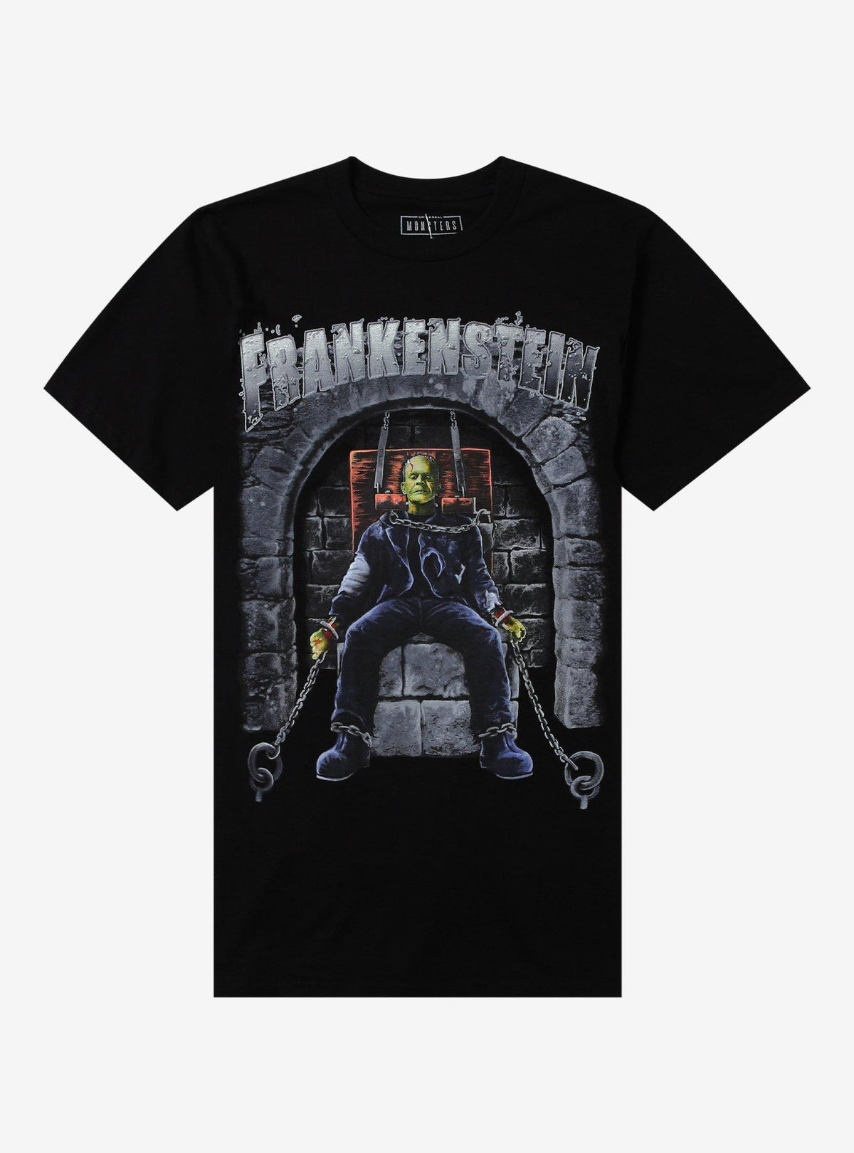 Rock Rebel Universal Monsters Frankenstein Chair T-Shirt 2