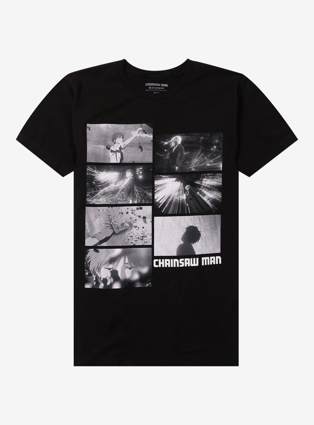 dark anime Black White Panels T-Shirt