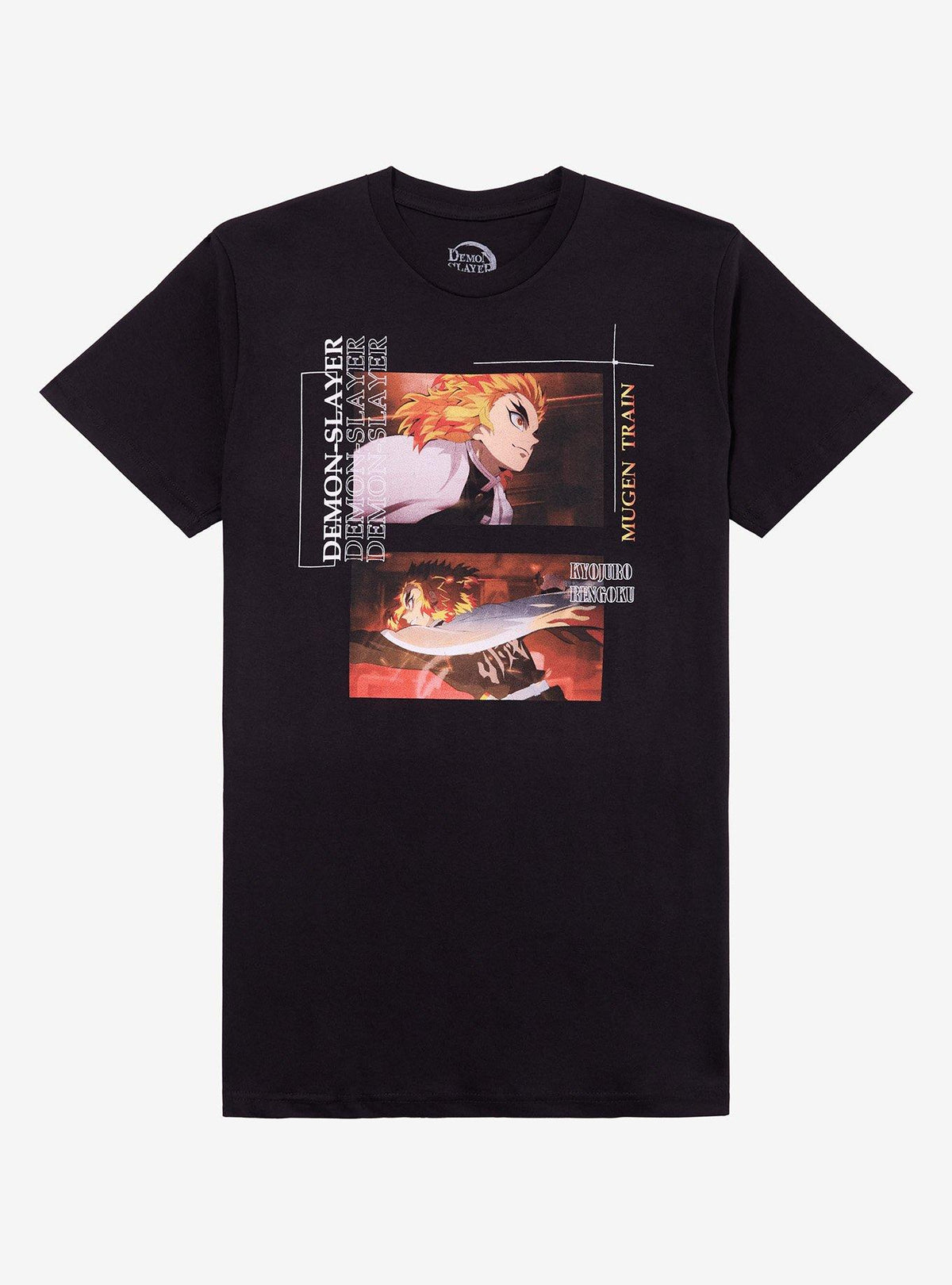 anime swordsman Kimetsu No Yaiba Rengoku Mugen Train Panels T-Shirt