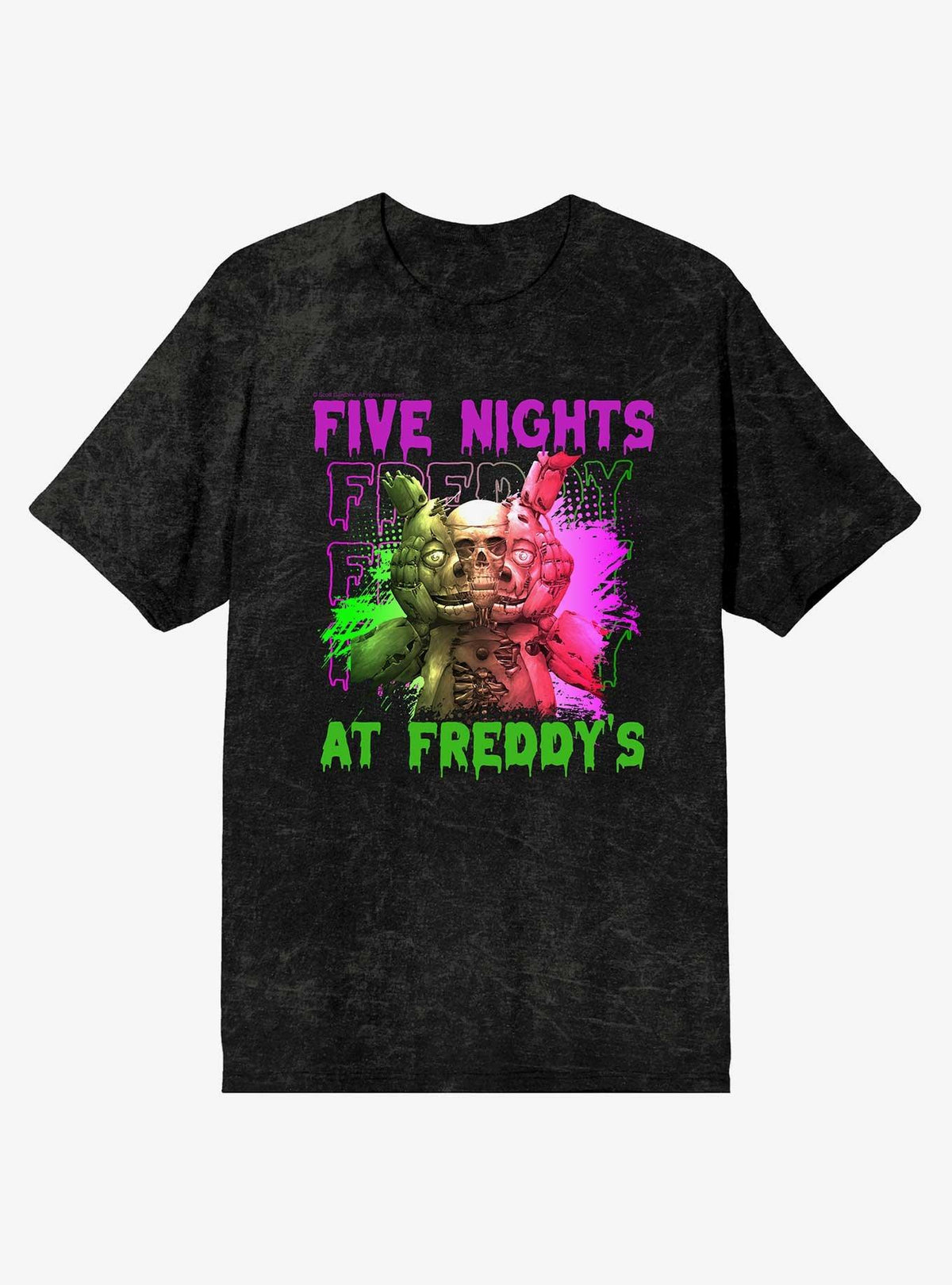 animatronic horror Split Robotic Mineral Wash T-Shirt