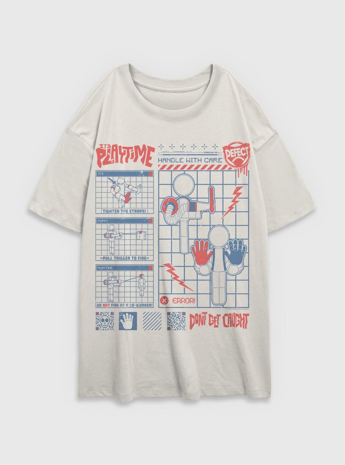 Poppy Playtime Player Don't Get Caught Girls Oversized T-Shirt