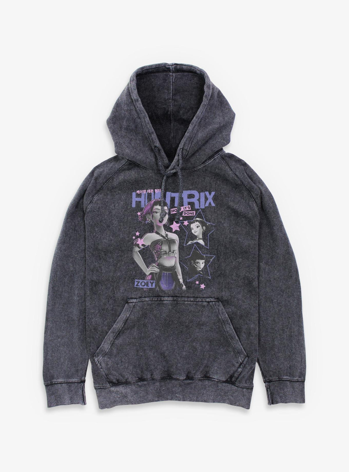 KPop Demon Hunters Zoey How Its Done Mineral Wash Hoodie