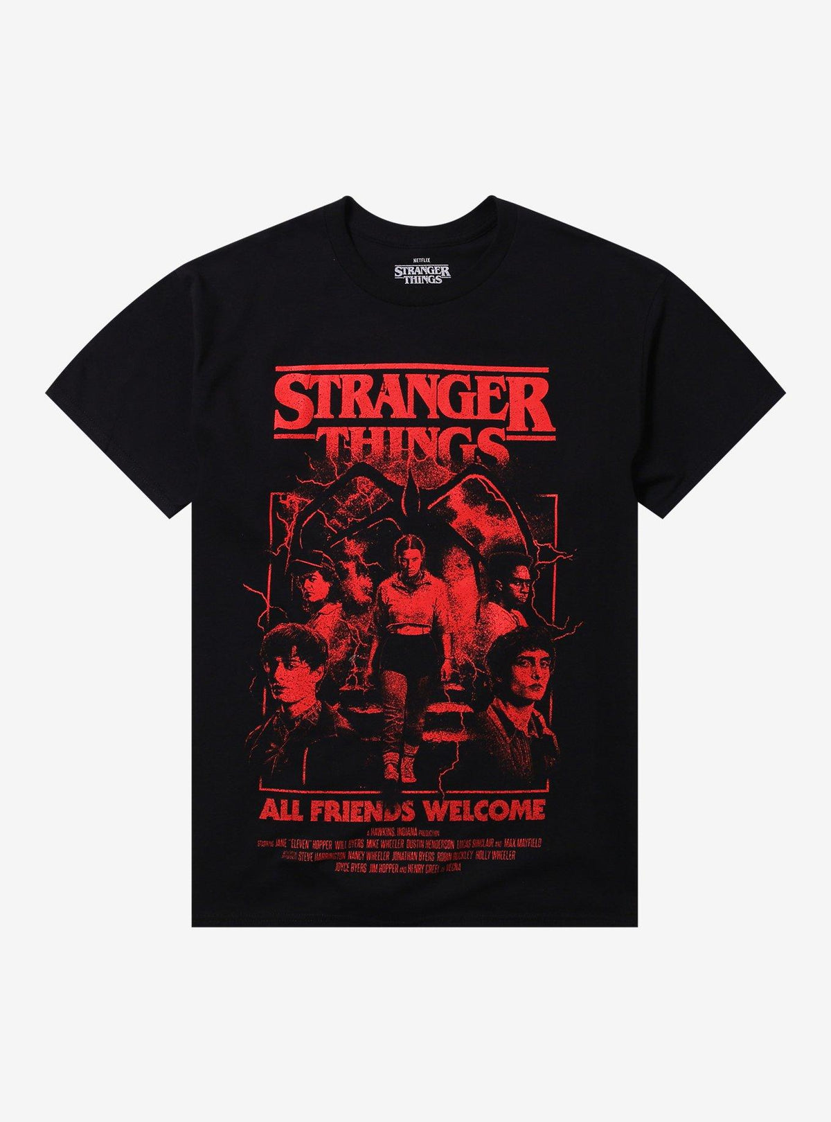 Stranger Things All Friends Welcome Poster T-Shirt