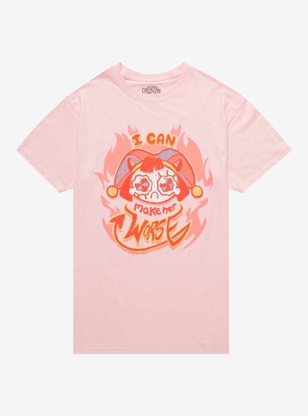 The Amazing Digital Circus Pomni Flame Pink T-Shirt | Premium Unisex T-Shirt, Trending Graphic Tee