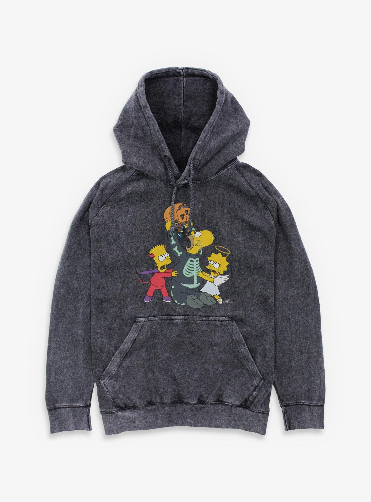 The Simpsons Halloween Candy Fight Mineral Wash Hoodie