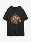 spooky holiday Troublemakers Trio Girls Oversized T-Shirt
