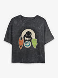 spooky holiday Oogie Boogie And Friends Girls Mineral Wash Crop T-Shirt