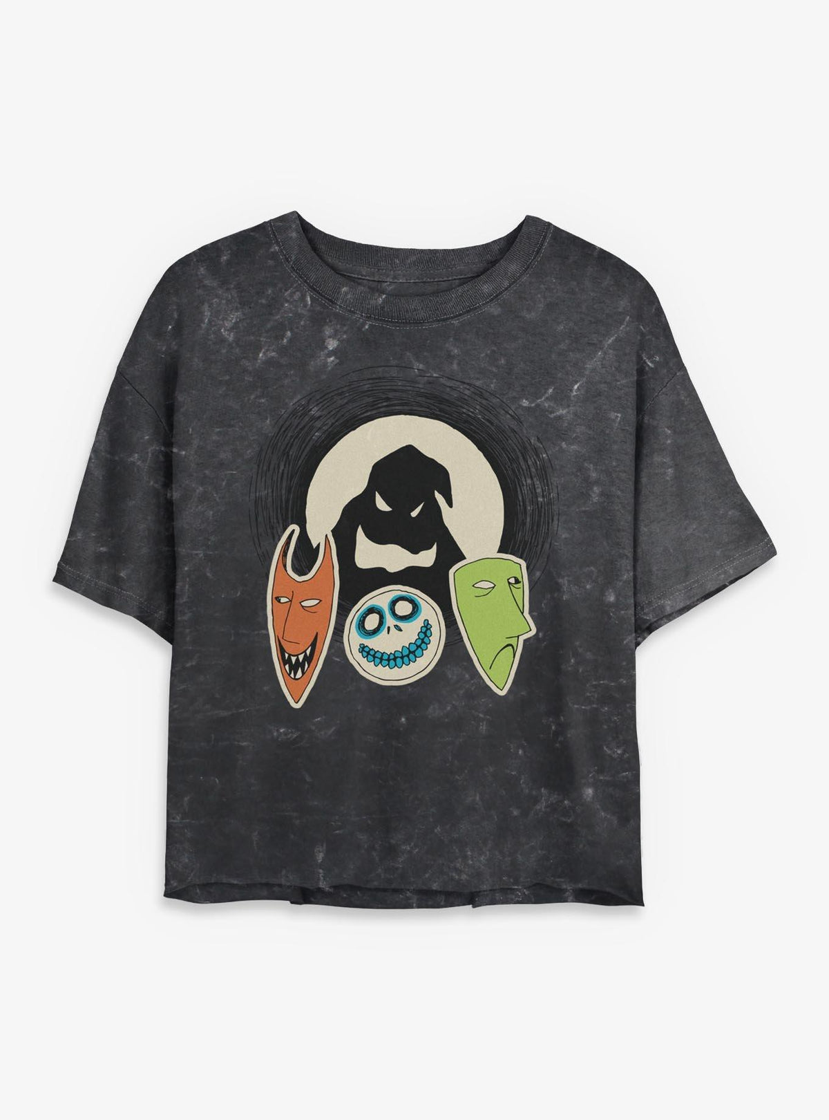 spooky holiday Oogie Boogie And Friends Girls Mineral Wash Crop T-Shirt