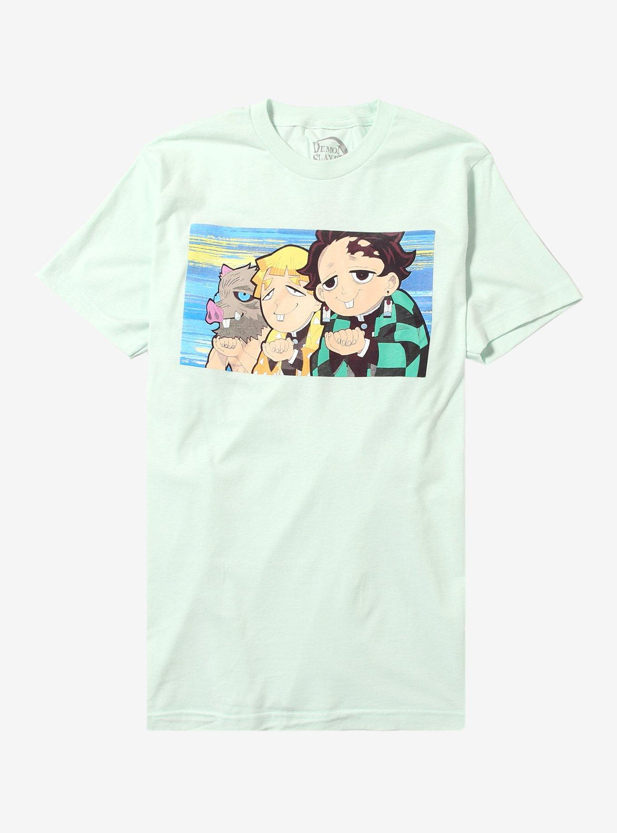 anime swordsman Kimetsu No Yaiba Trio Silly Face T-Shirt