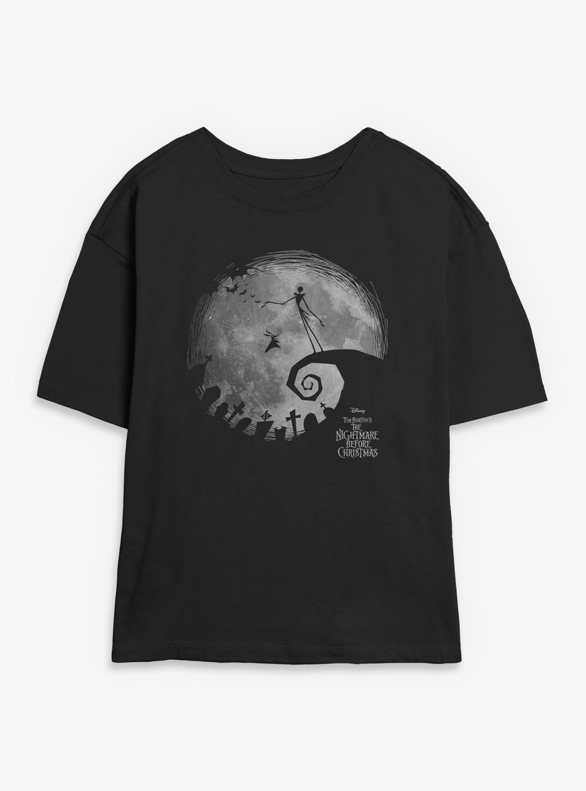 spooky holiday The Nightmare Moon Girls Skimmer T-Shirt