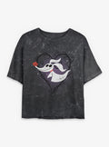 spooky holiday Zero Pumpkin Nose Girls Mineral Wash Crop T-Shirt