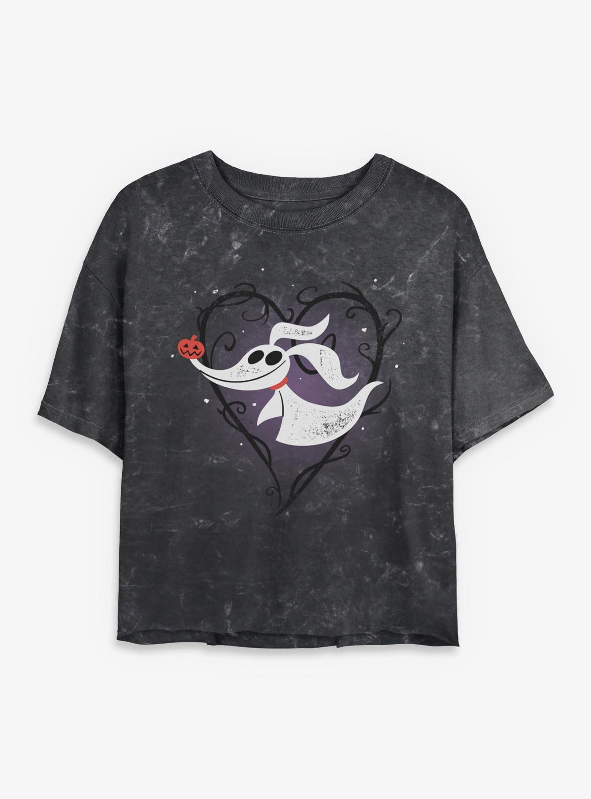 spooky holiday Zero Pumpkin Nose Girls Mineral Wash Crop T-Shirt