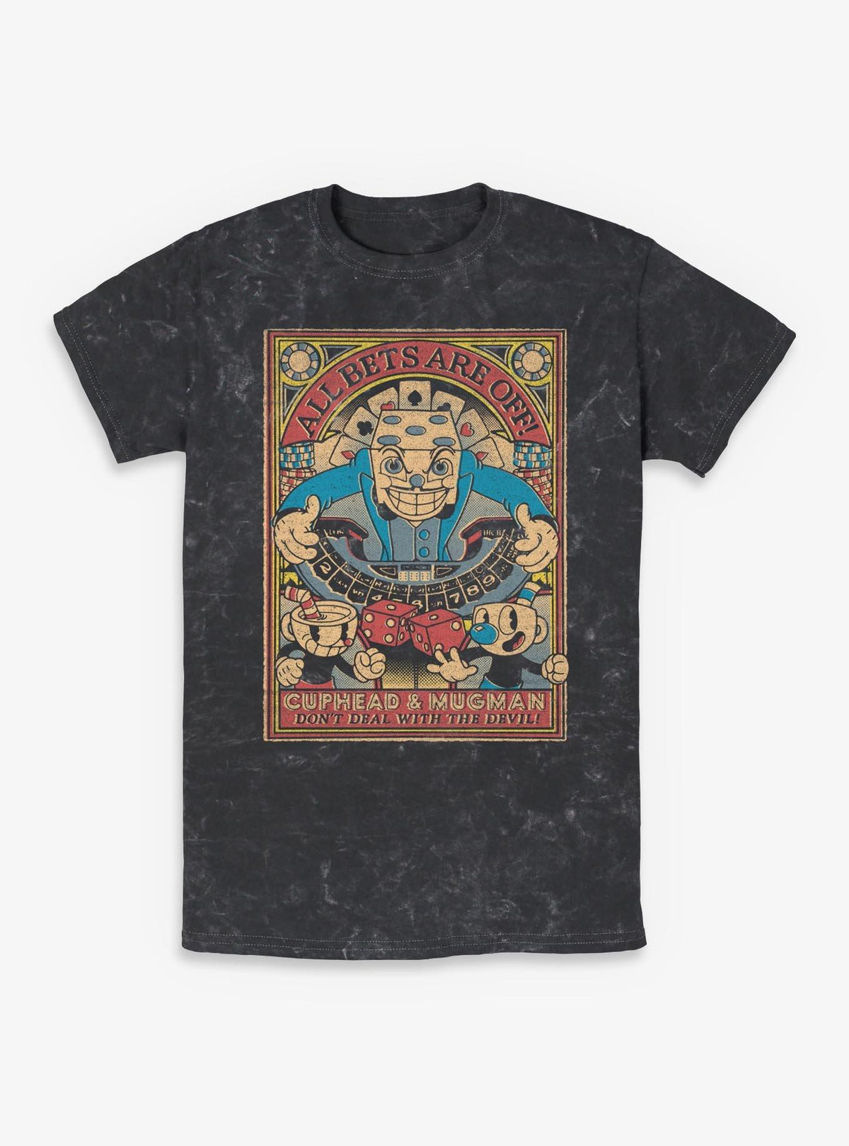 Cuphead All Bets Are Off Mineral Wash T-Shirt
