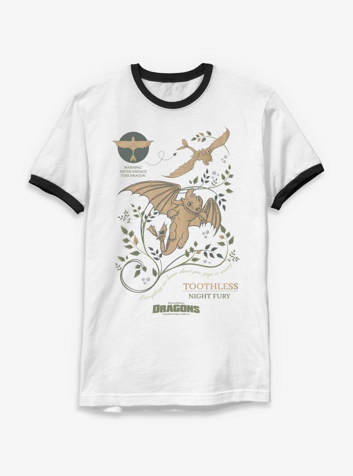 How To Train Your Dragon Toothless Warning Ringer T-Shirt
