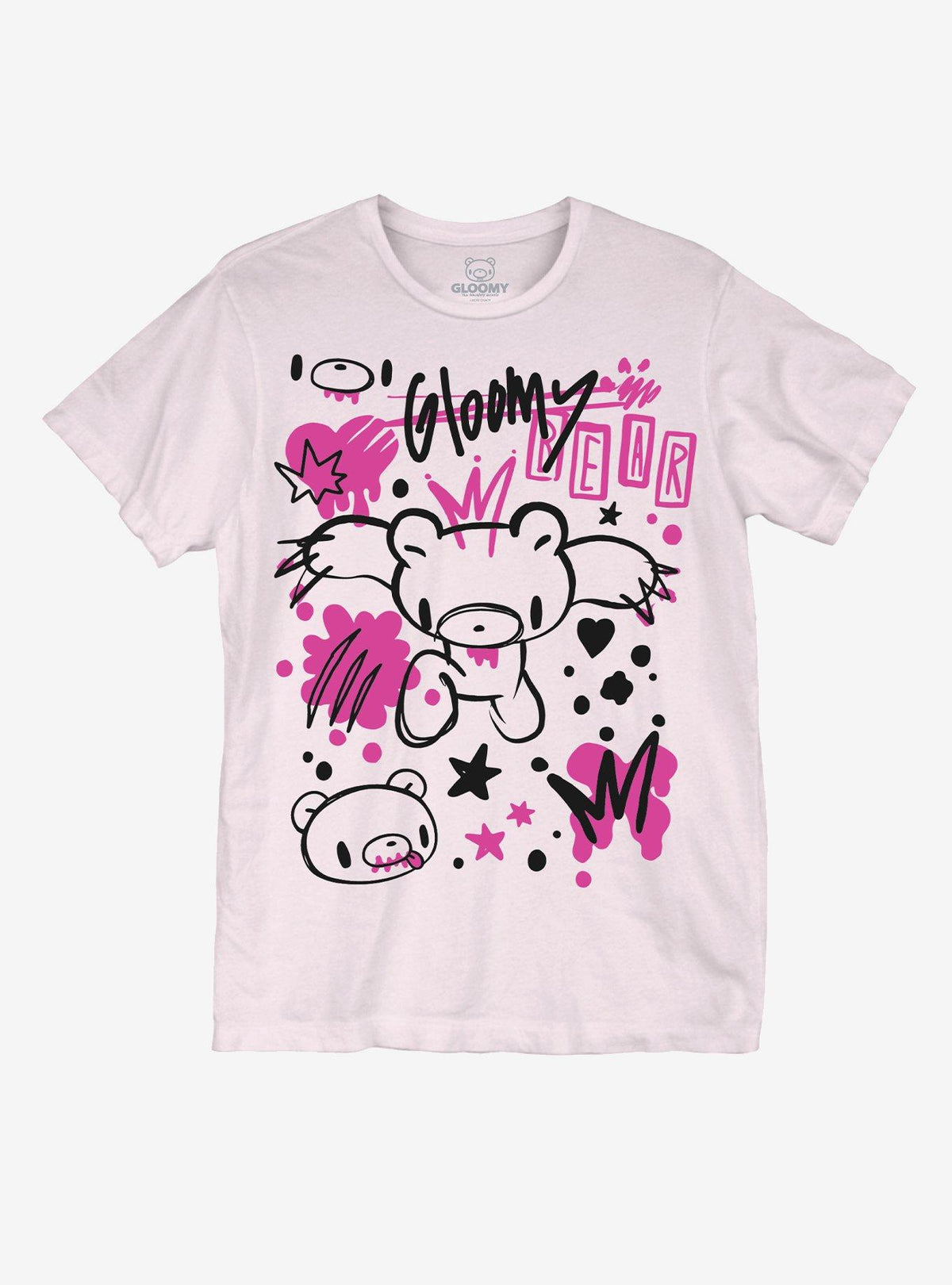 Gloomy Bear Neon Splatter Doodle T-Shirt | Premium Unisex T-Shirt, Trending Graphic Tee