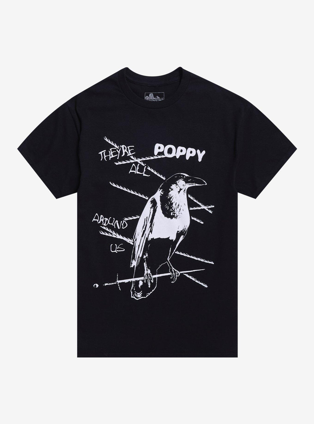 Poppy They're All Around Us Crow T-Shirt | Premium Unisex T-Shirt, Trending Graphic Tee