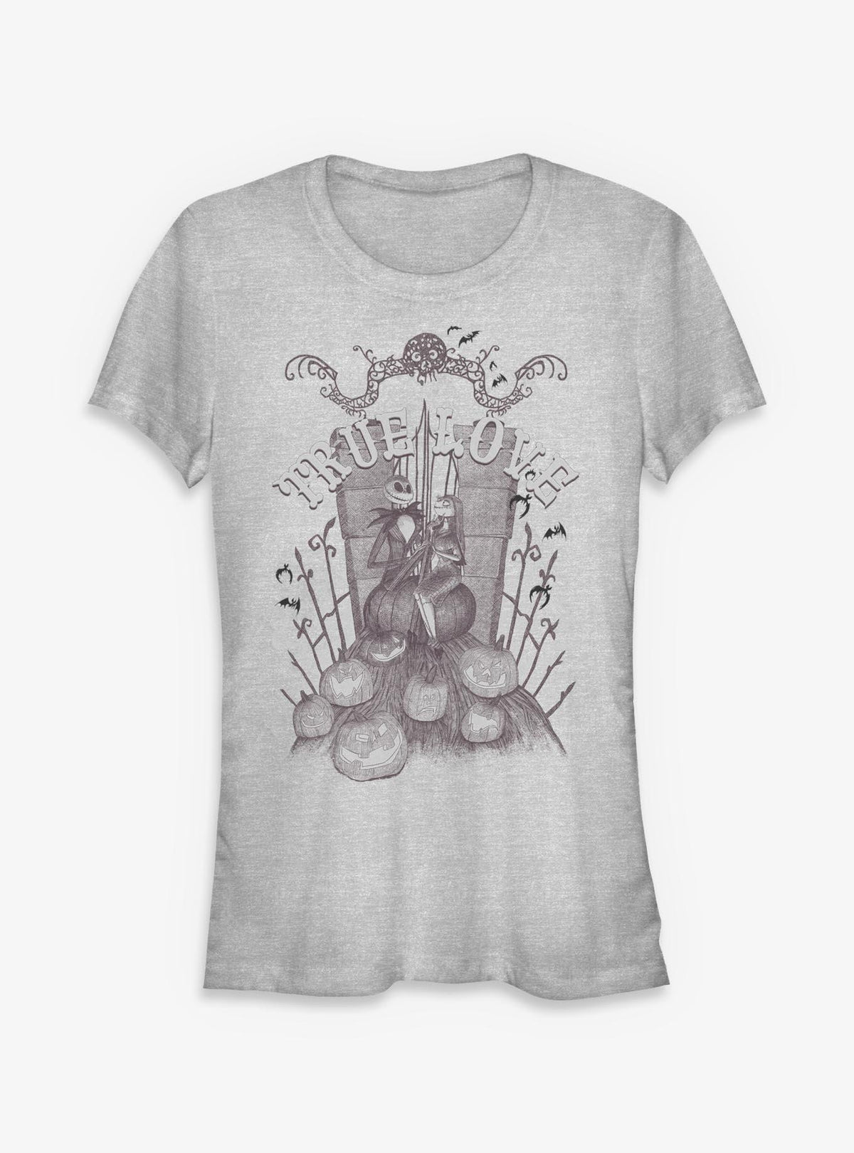 spooky holiday Jack Sally True Love Yard Girls T-Shirt