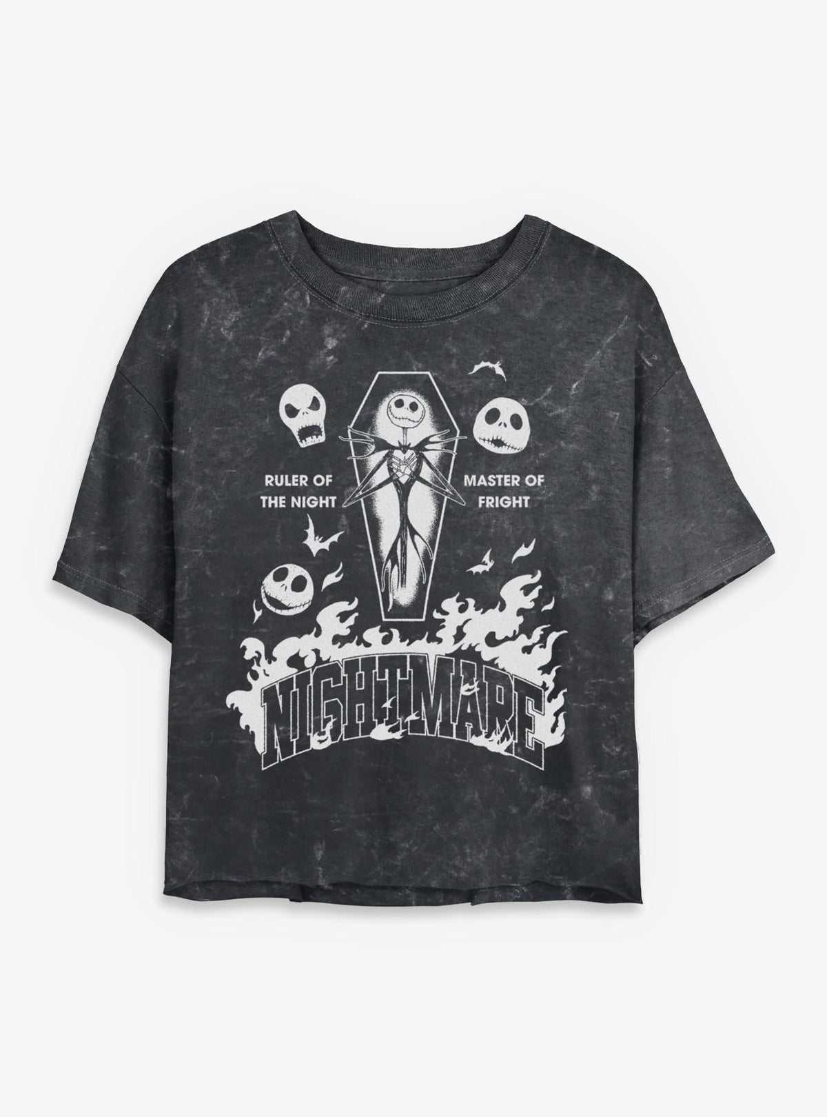 spooky holiday Jack Ruler Of The Night Girls Mineral Wash Crop T-Shirt