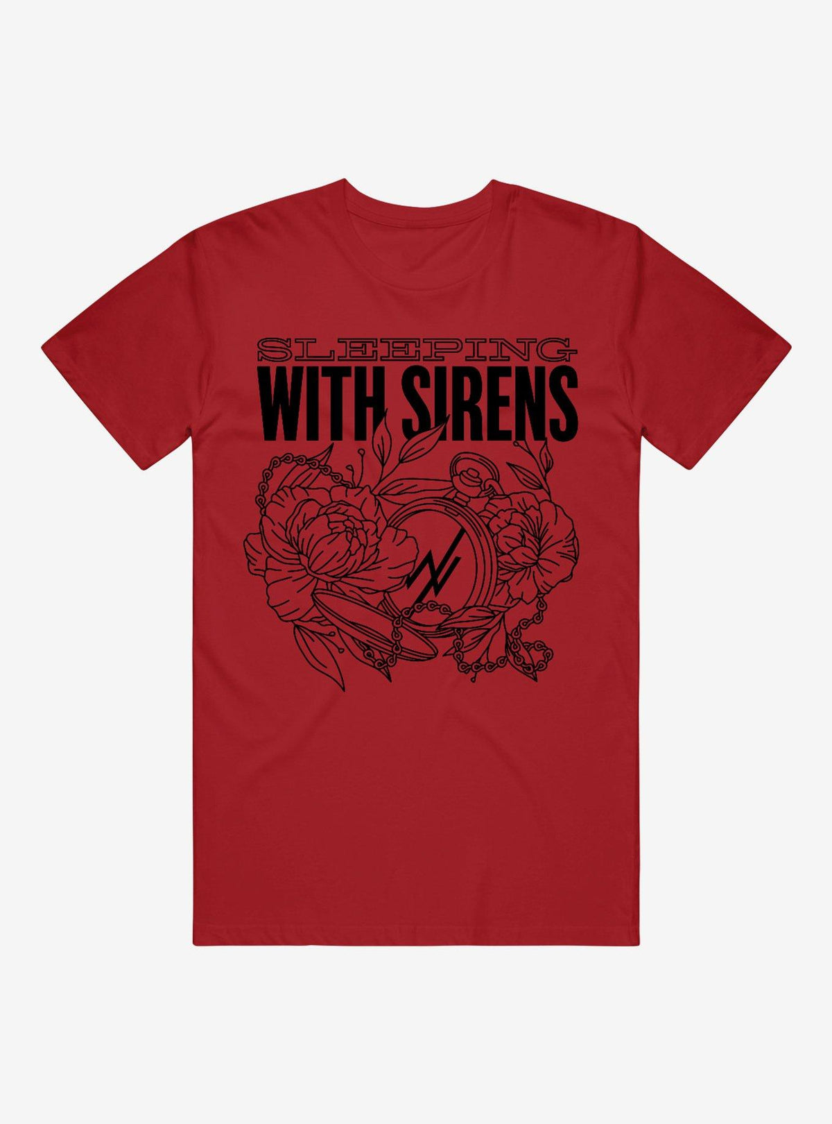 Sleeping With Sirens Floral Stopwatch T-Shirt | Premium Unisex T-Shirt, Trending Graphic Tee