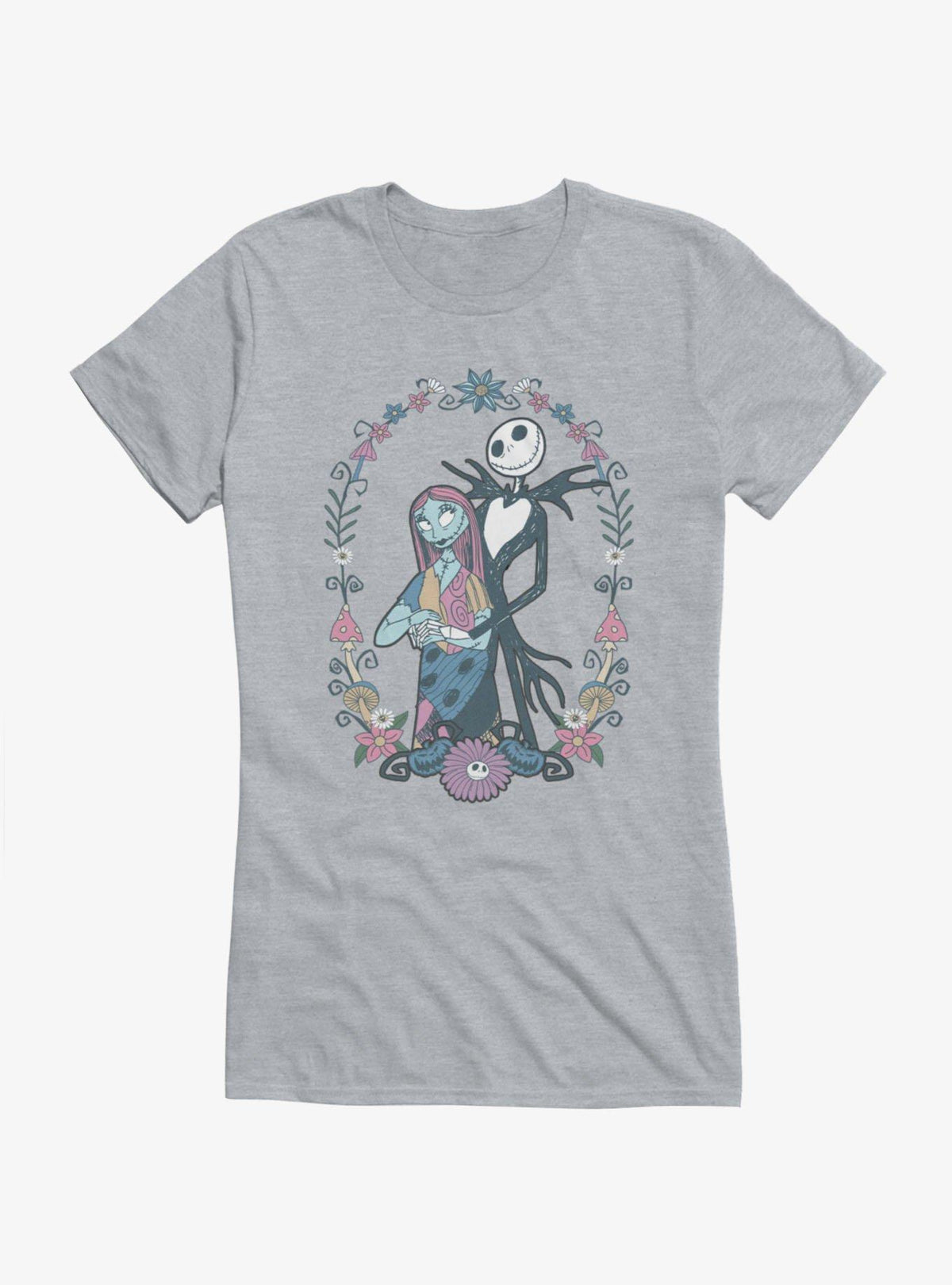 spooky holiday Jack and Sally Flowers Girls T-Shirt Hot Topic Exclusive