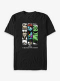 spooky holiday Jack Sally Oogie Grid Stripes Big Tall T-Shirt