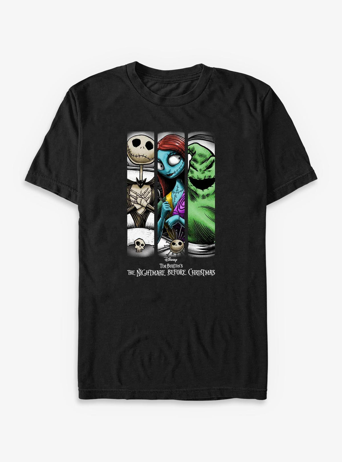 spooky holiday Jack Sally Oogie Grid Stripes Big Tall T-Shirt