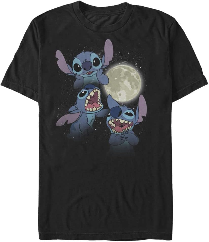 Big Tall Lilo Three Stitch Moon Men S Tops Short Sleeve Tee Shirt T Shirt Everyday Wear