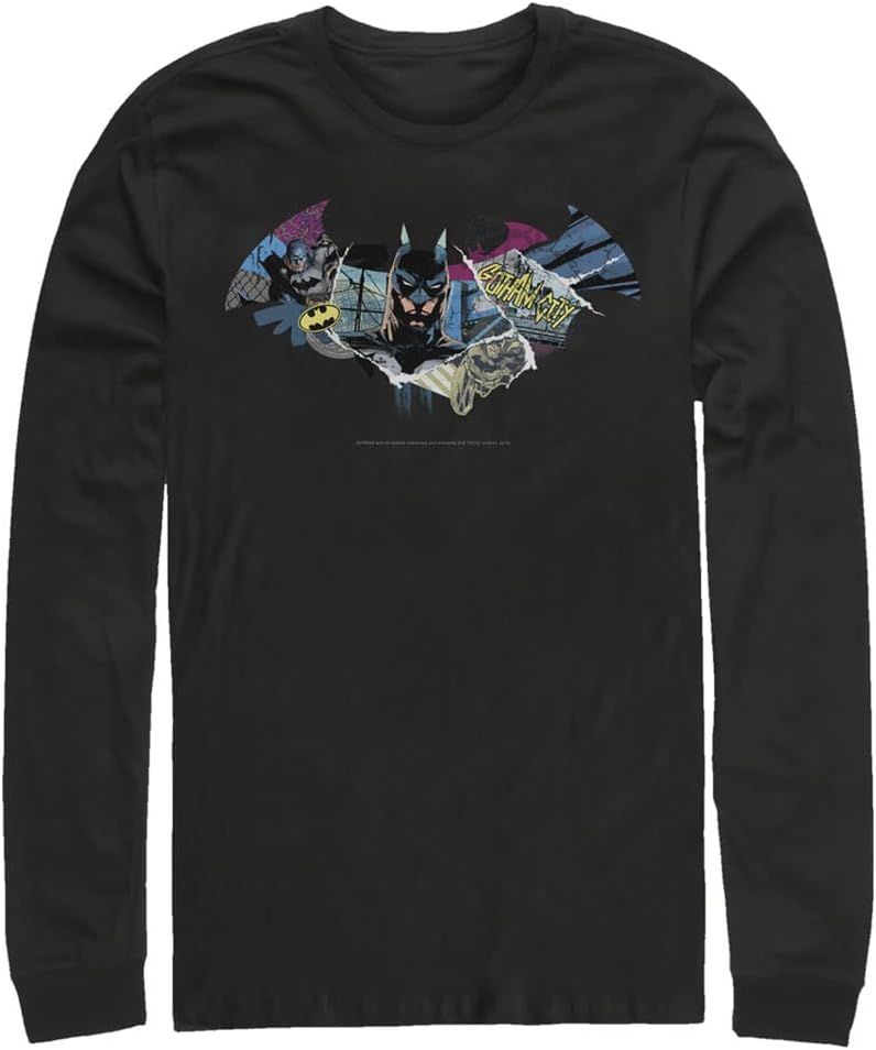 Brothers Big Tall Batman Ripped Fill Men S Tops Long Sleeve Tee Shirt Black 3x Large T Shirt Clean Design